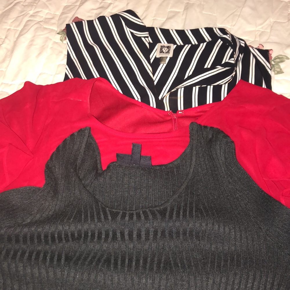 BUY ONE GET TWO FREE Beautiful Anne Klein dress cute red and LANE BRYANT dress
